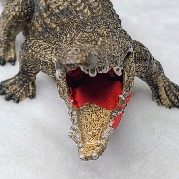 2014 Schleich Alligator Crocodile Collectible Toy Figure Movable Jaw 7" Retired - Picture 3 of 11